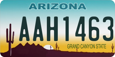 AZ license plate AAH1463