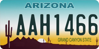 AZ license plate AAH1466