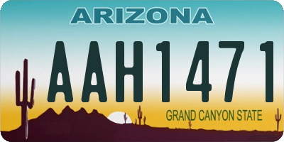 AZ license plate AAH1471