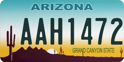 AZ license plate AAH1472