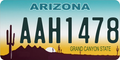 AZ license plate AAH1478