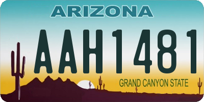 AZ license plate AAH1481