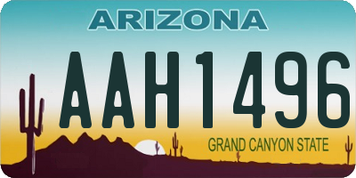 AZ license plate AAH1496