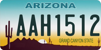 AZ license plate AAH1512