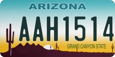 AZ license plate AAH1514