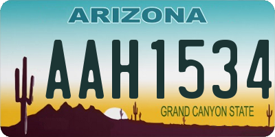 AZ license plate AAH1534