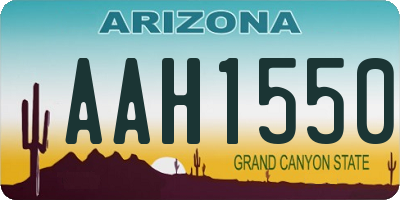 AZ license plate AAH1550
