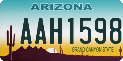 AZ license plate AAH1598