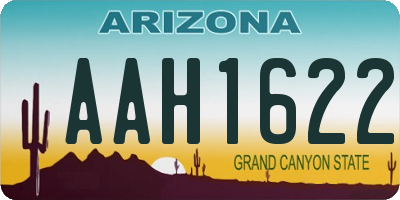 AZ license plate AAH1622