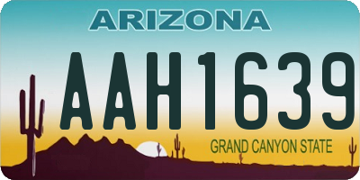 AZ license plate AAH1639