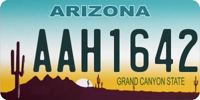 AZ license plate AAH1642