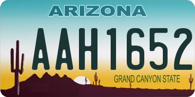 AZ license plate AAH1652