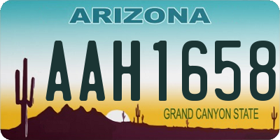AZ license plate AAH1658