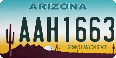 AZ license plate AAH1663