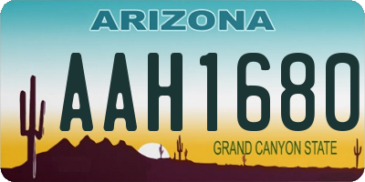 AZ license plate AAH1680