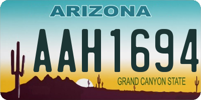 AZ license plate AAH1694