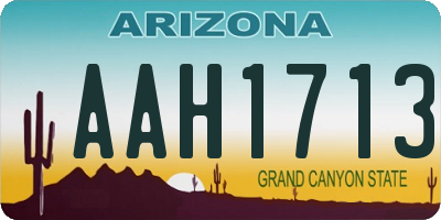 AZ license plate AAH1713