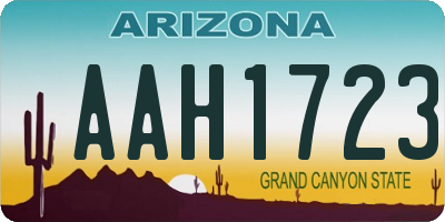 AZ license plate AAH1723