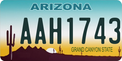AZ license plate AAH1743