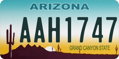 AZ license plate AAH1747