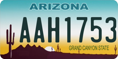 AZ license plate AAH1753