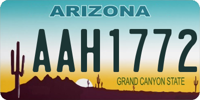 AZ license plate AAH1772