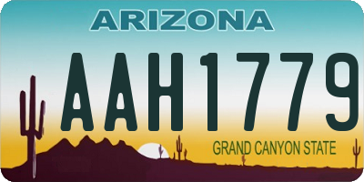 AZ license plate AAH1779