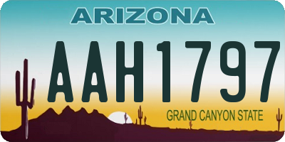AZ license plate AAH1797
