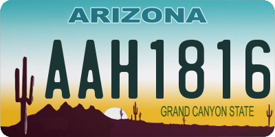AZ license plate AAH1816