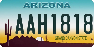 AZ license plate AAH1818