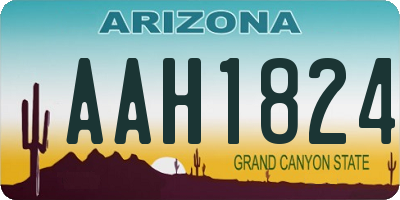 AZ license plate AAH1824