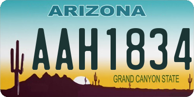 AZ license plate AAH1834