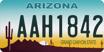 AZ license plate AAH1842