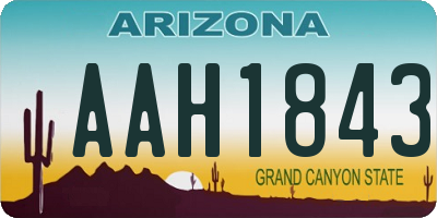 AZ license plate AAH1843