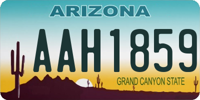 AZ license plate AAH1859