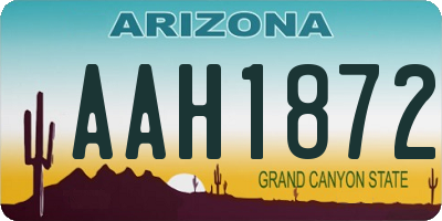 AZ license plate AAH1872