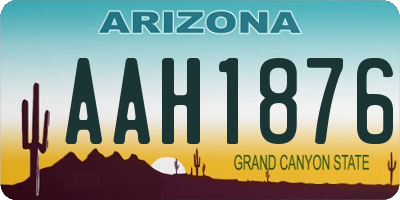 AZ license plate AAH1876