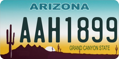 AZ license plate AAH1899