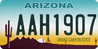 AZ license plate AAH1907