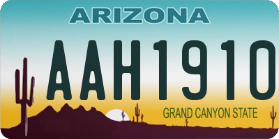 AZ license plate AAH1910