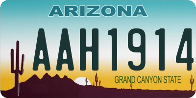 AZ license plate AAH1914