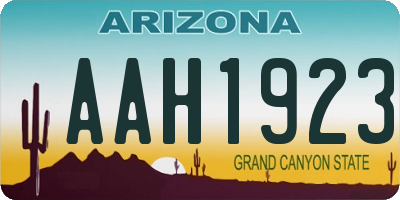 AZ license plate AAH1923