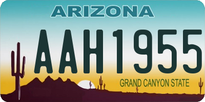 AZ license plate AAH1955