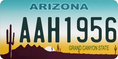 AZ license plate AAH1956