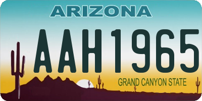 AZ license plate AAH1965
