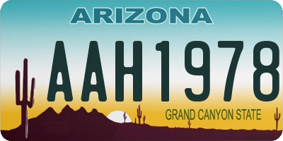 AZ license plate AAH1978