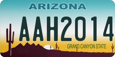 AZ license plate AAH2014