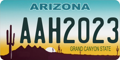 AZ license plate AAH2023