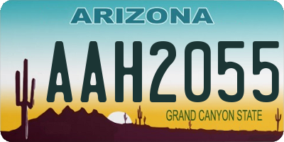AZ license plate AAH2055