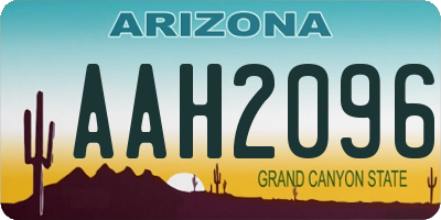 AZ license plate AAH2096